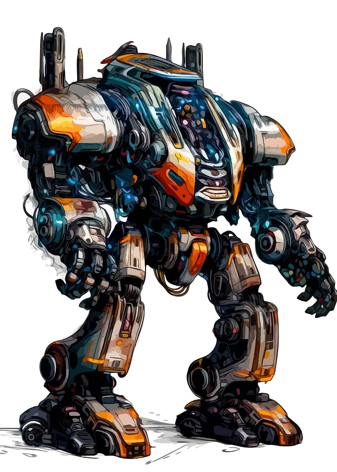 Futuristic Robot Mech Illustration