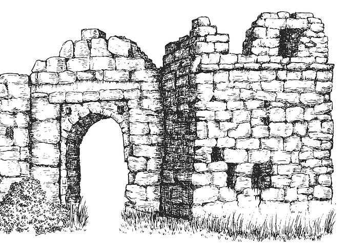 Ruined Stone Archway Illustration
