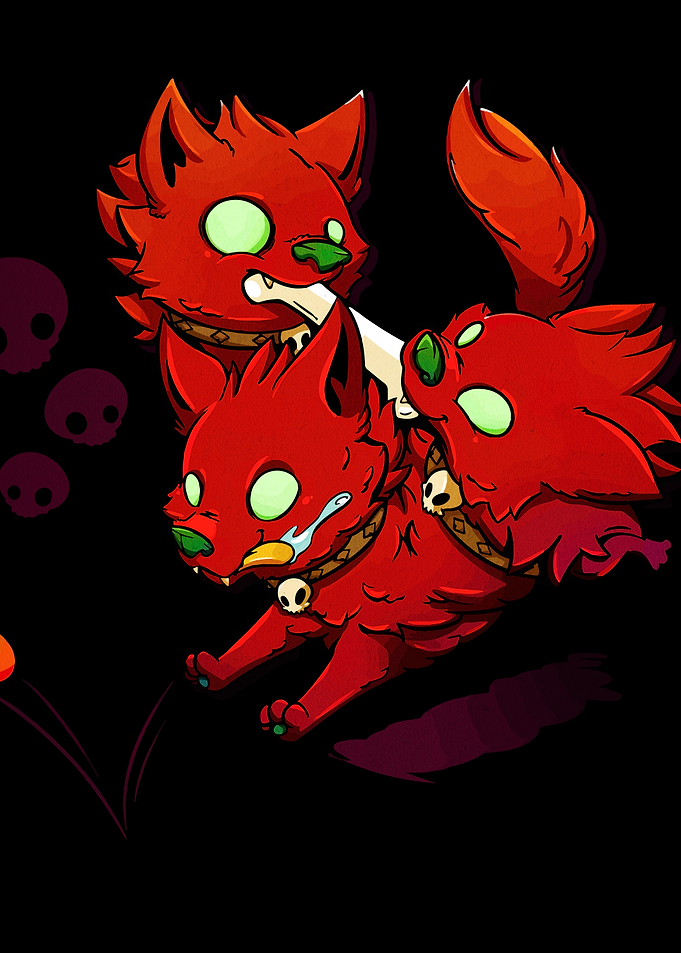 Cartoon Cerberus with Bone