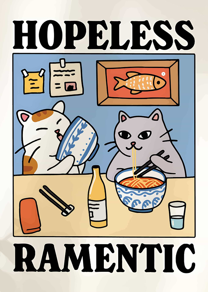 Hopeless Ramen-tic Cat