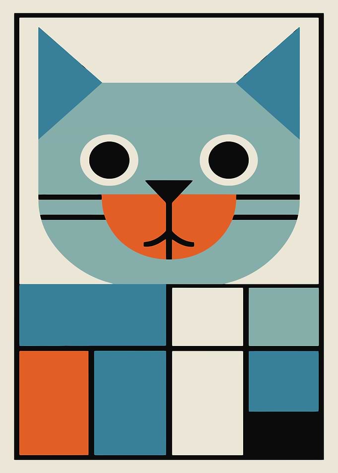 Geometric Cat Art