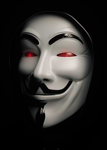 Anonymous Mask with Red Eyes