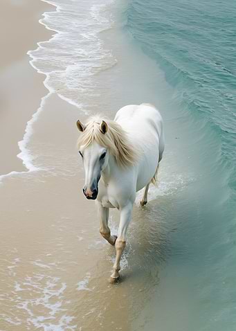 White Horse on the Beach