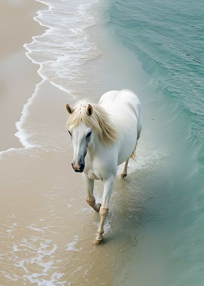 White Horse on the Beach