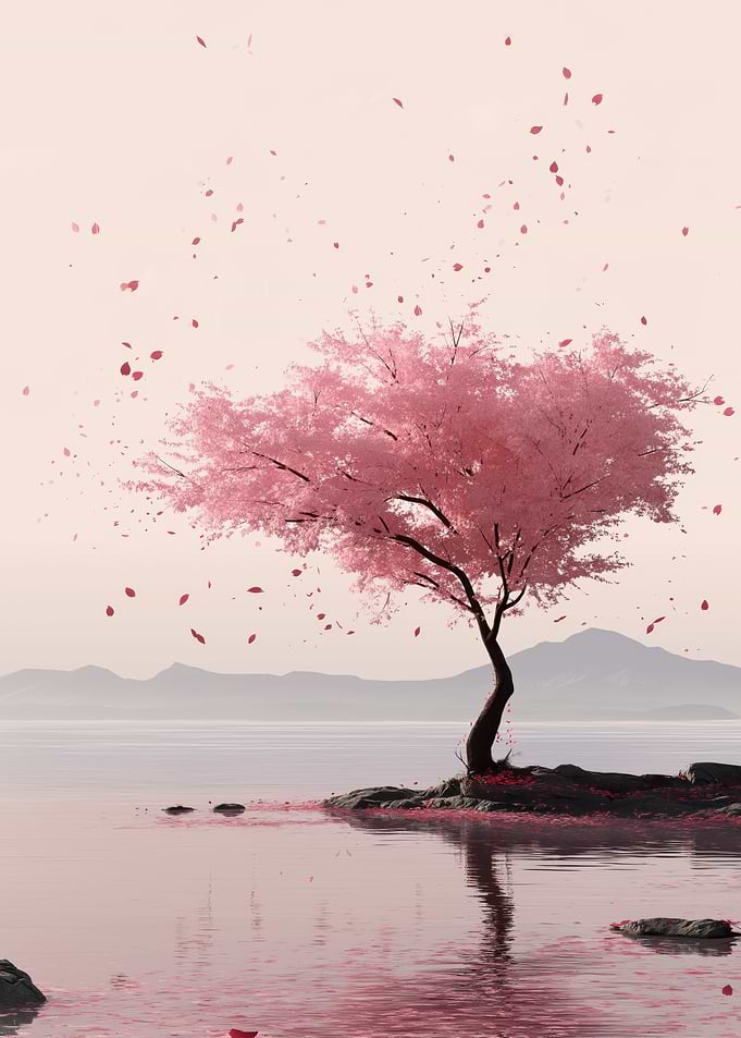 Cherry Blossom Tree by the Water