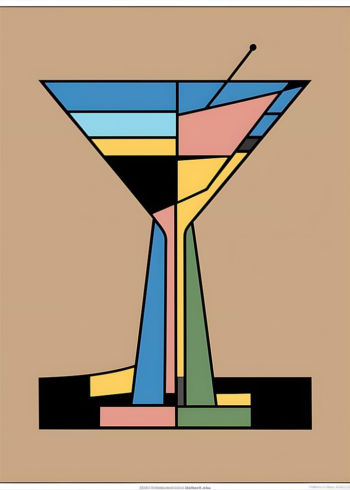 Abstract Martini Glass Art