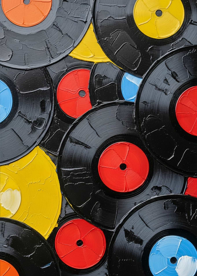 Colorful Vinyl Records Painting