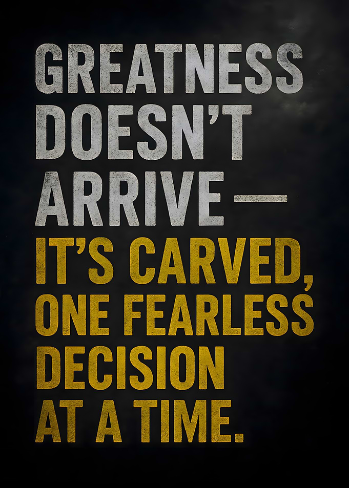 Carve Your Greatness – Motivational Quote for Courage and Ambition