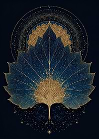Blue and Gold Leaf Mandala