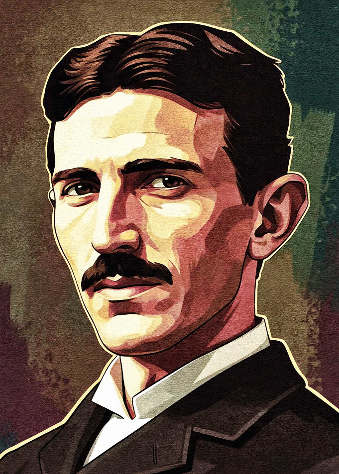 Portrait of Nikola Tesla