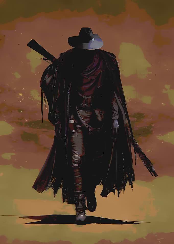 Dark Cowboy with Rifle