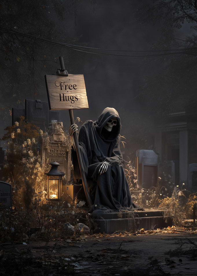 Grim Reaper Offering Free Hugs