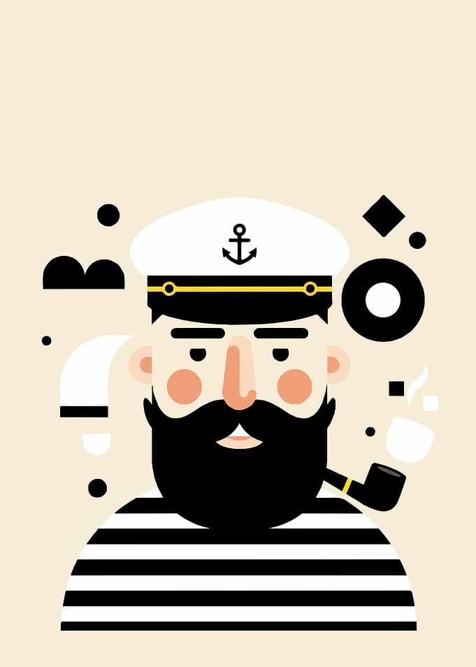 Geometric Sailor Illustration