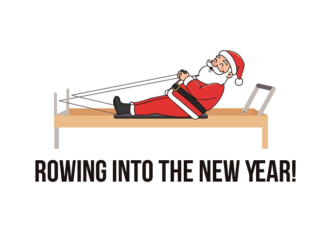 Santa Claus Rowing into the New Year