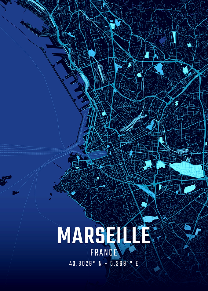 Marseille Midnight City Map
