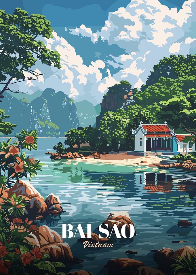 Bai Sao, Vietnam - Coastal Landscape Art
