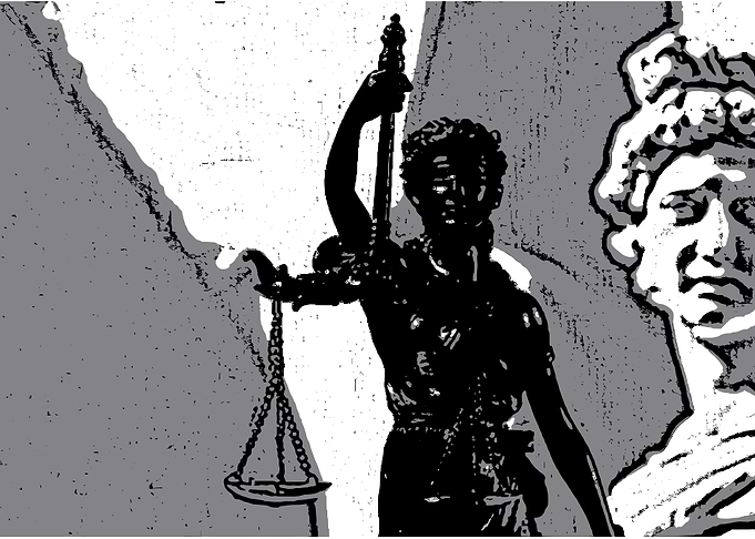 Lady Justice and David Statue