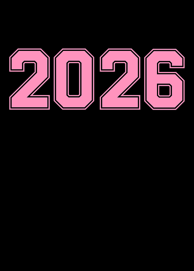 2026 Pink Text on Black