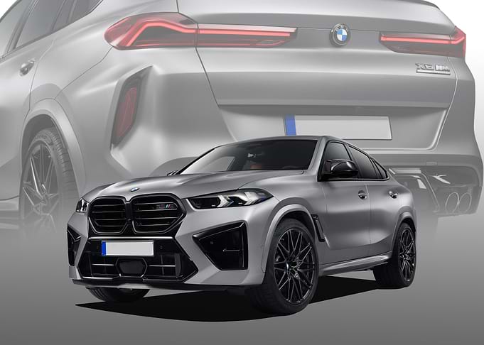 Silver BMW X6 M Competition