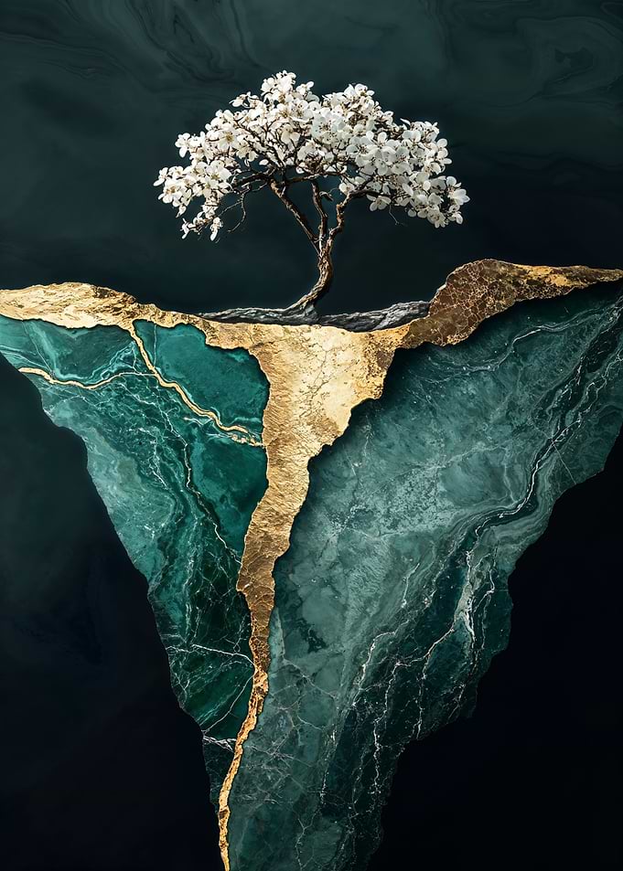 Emerald and Gold Tree of Life