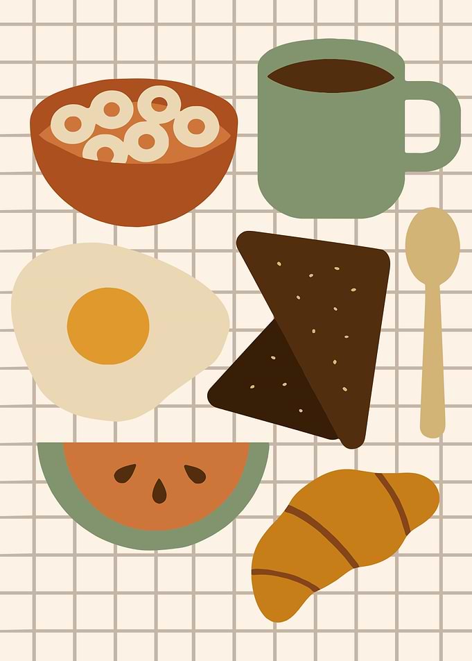 Breakfast Still Life Illustration