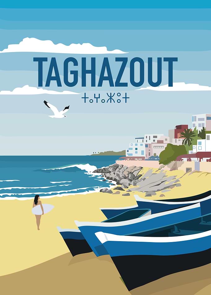 Taghazout Beach Illustration