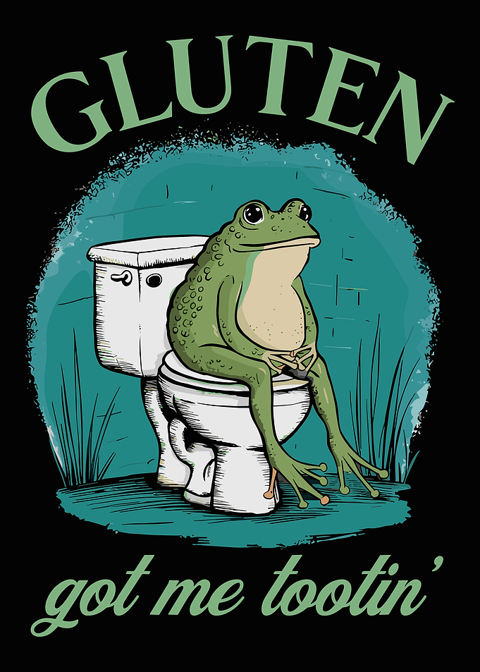 Gluten Got Me Tootin' Frog Art