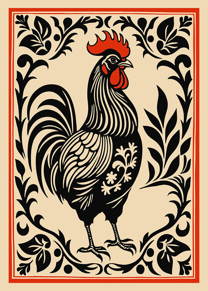 Ornate Rooster Illustration