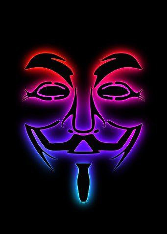 Anonymous Mask Neon Glow