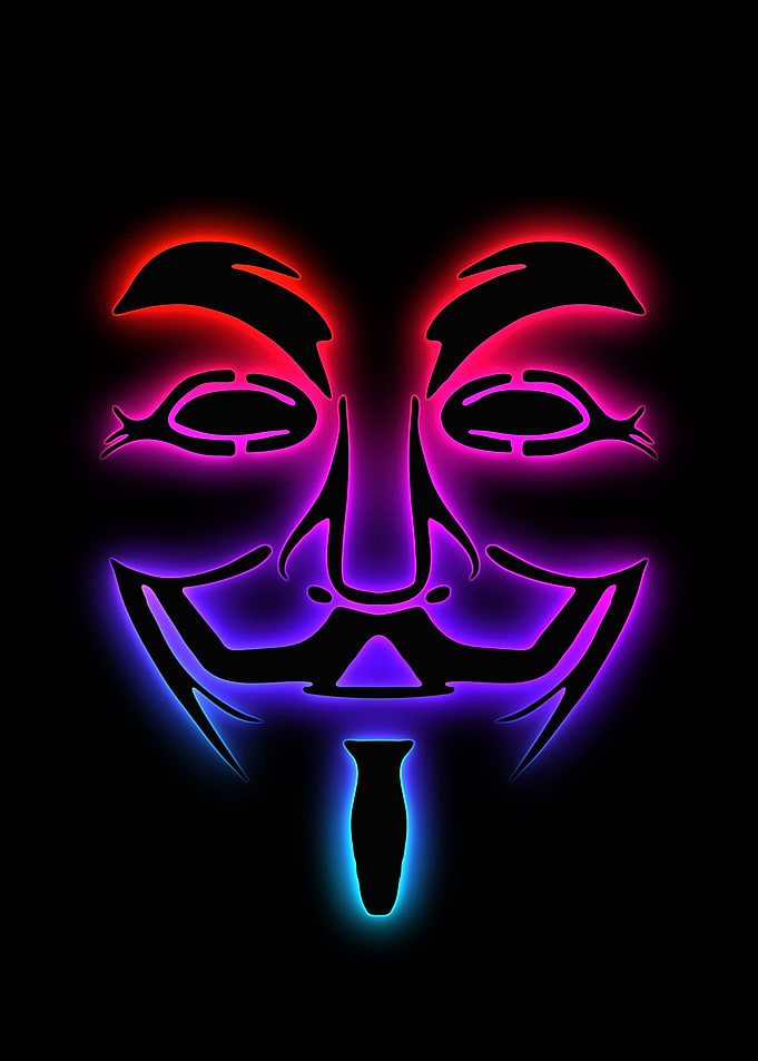 Anonymous Mask Neon Glow