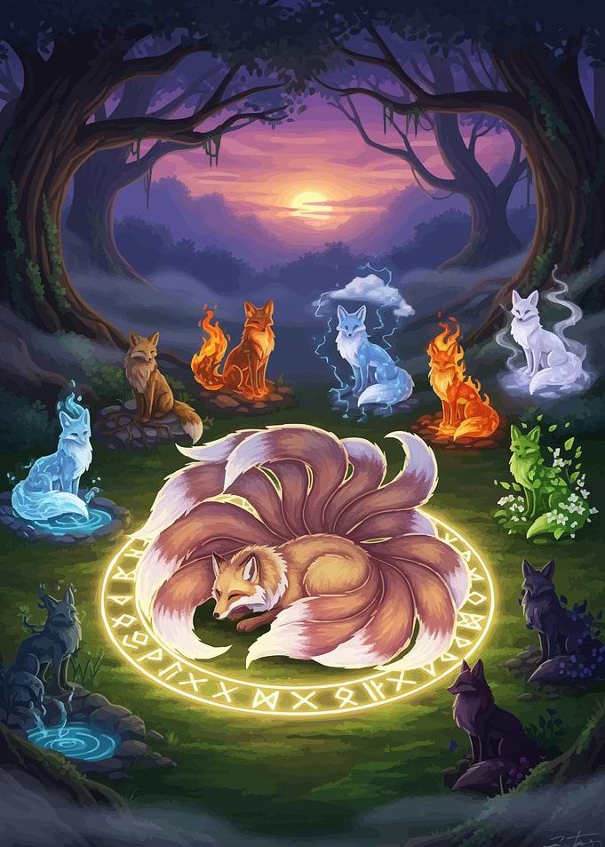 Nine-tailed Fox Elemental Circle