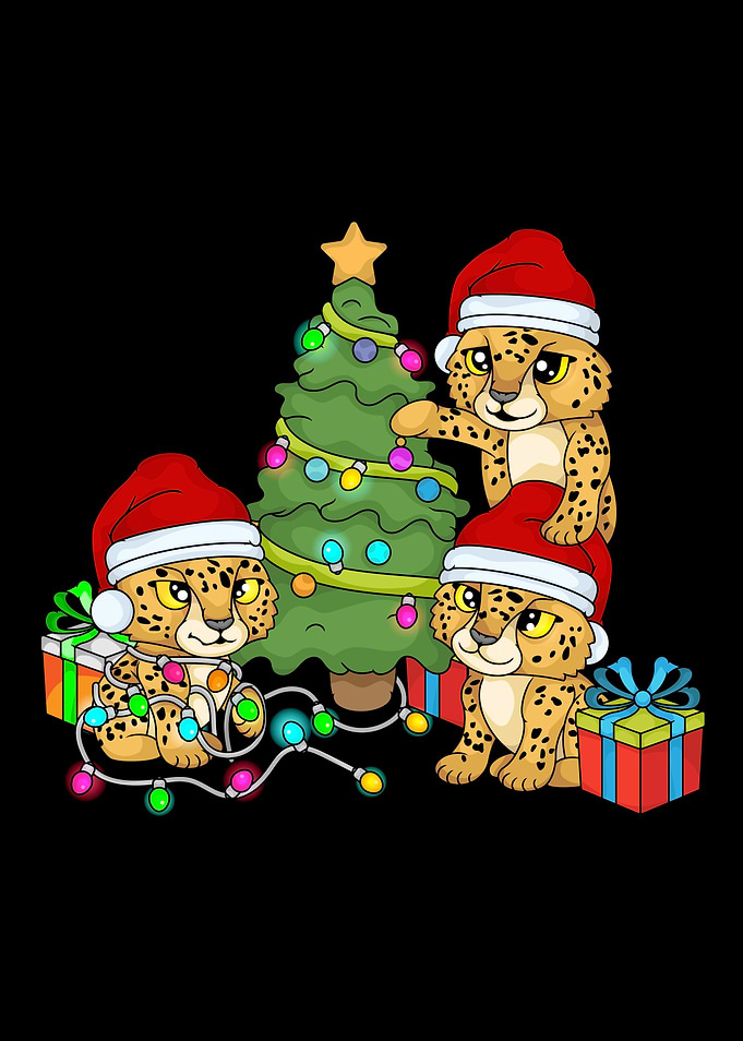 Christmas Cheetah Gift Kids Wild Cat Cheetahs