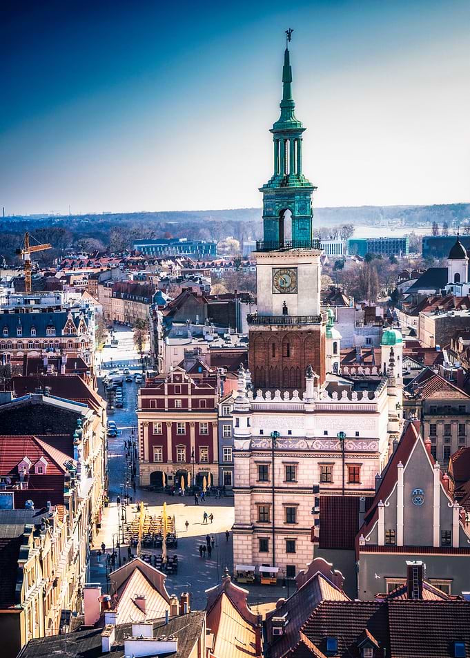 Poznan, Poland: Cityscape with Town Hall