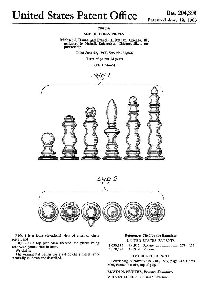 Chess Pieces Patent Design