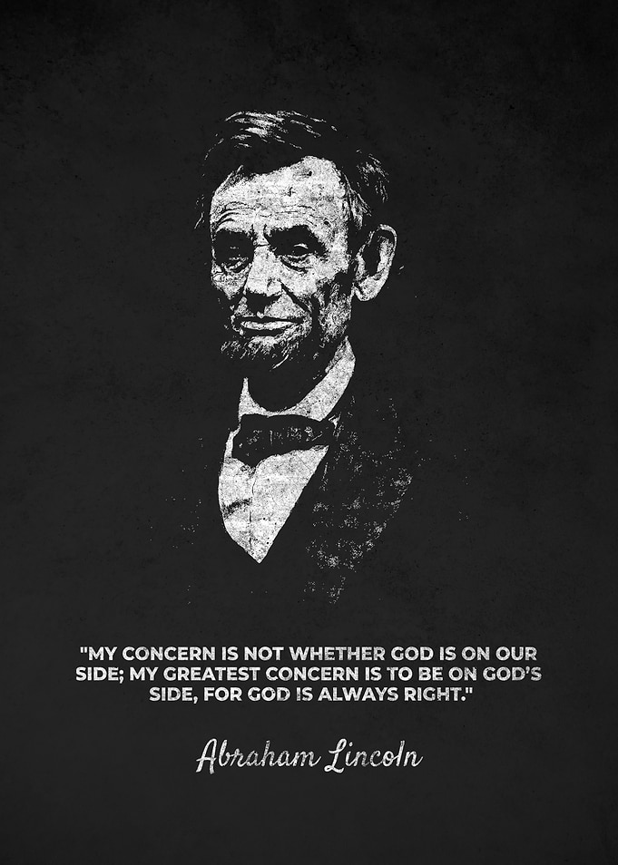 Abraham Lincoln Portrait with God Quotes