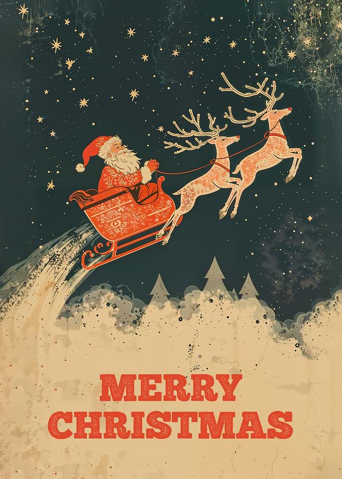 Vintage Santa Claus Christmas Card