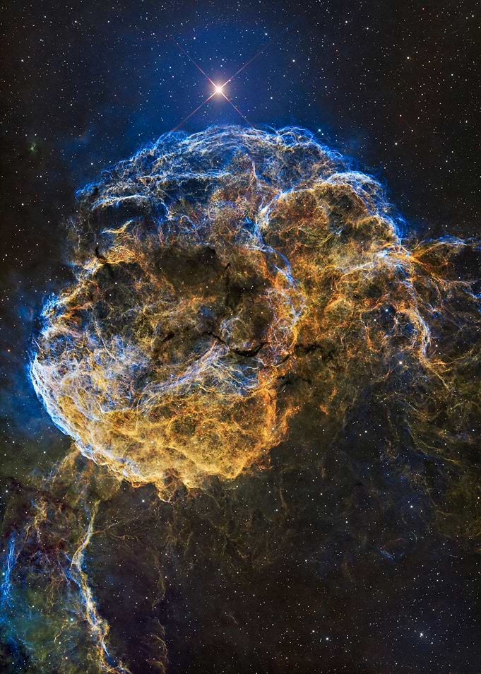 Celestial Nebula with Starry Background