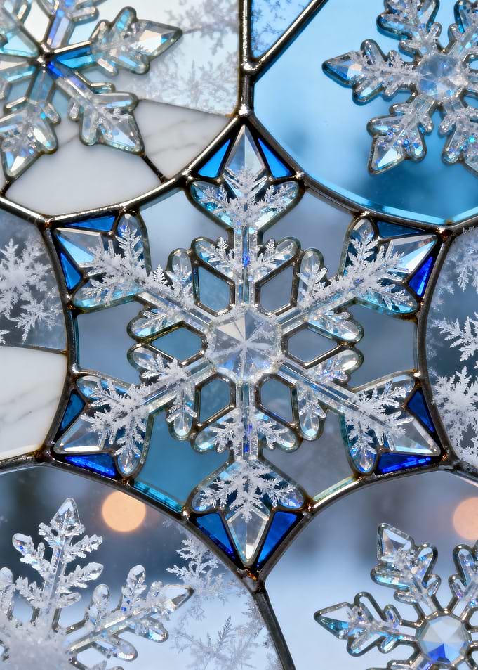 Stained Glass Snowflake Ornament