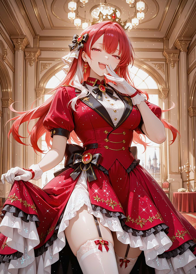 Anime Girl in Red Dress