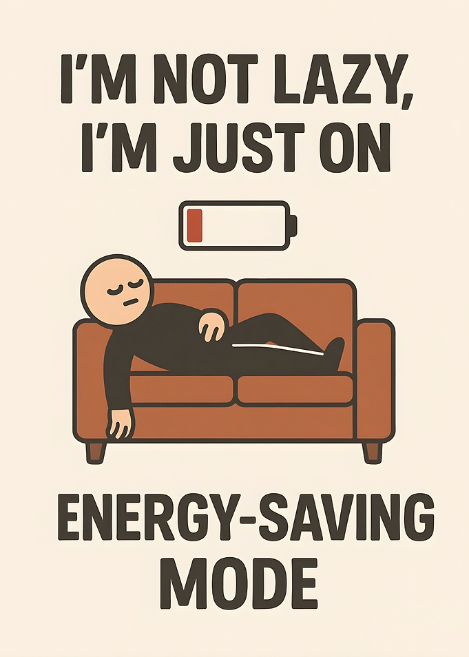Energy-Saving Mode Cartoon Illustration