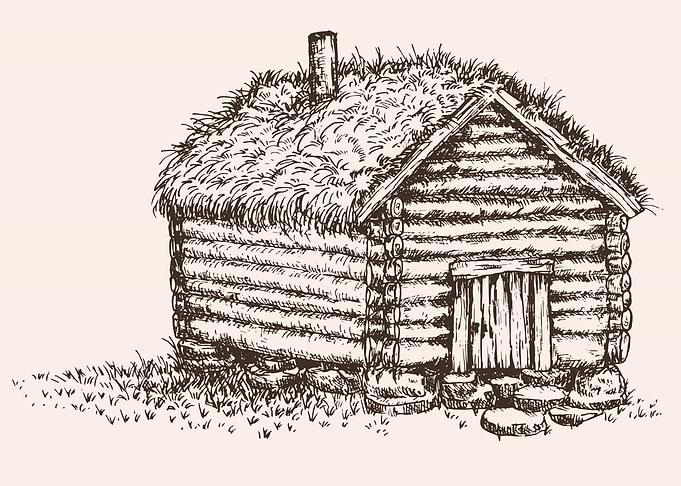 Rustic Log Cabin Sketch