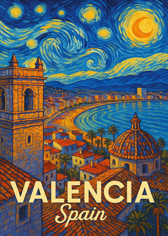 Valencia, Spain - Starry Night Style