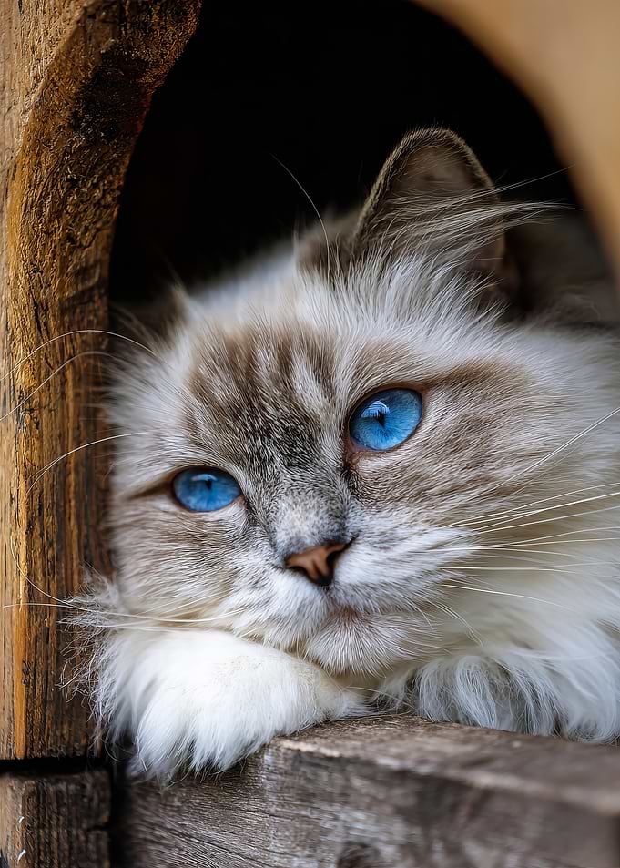 Blue-Eyed Cute White Cat