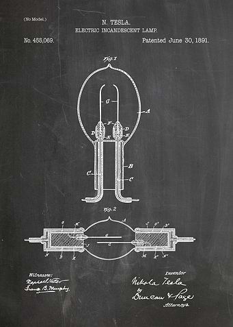 Nikola Tesla Electric Lamp Patent