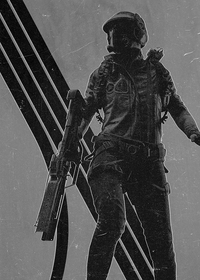 Arc Raiders - Futuristic Soldier with Weapon Poster
