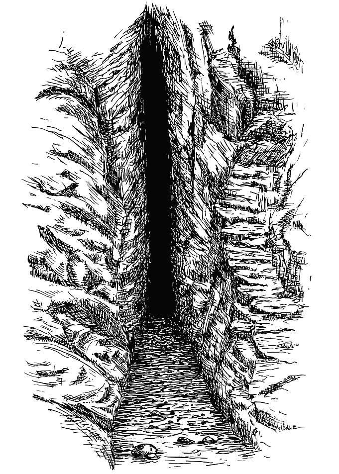 Dark Stone Passage Illustration