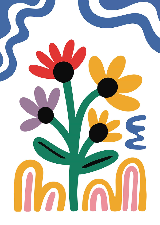 Colorful Abstract Floral Illustration