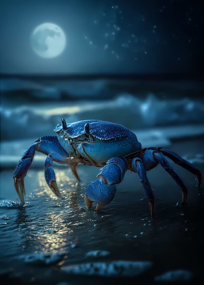 Blue Crab at Night