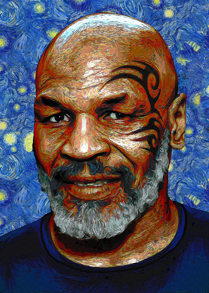 Mike Tyson Starry Night Portrait