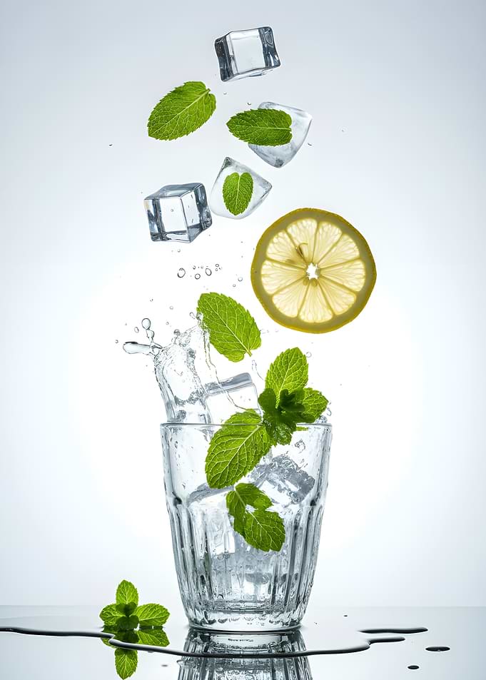 Refreshing Drink with Lemon and Mint
